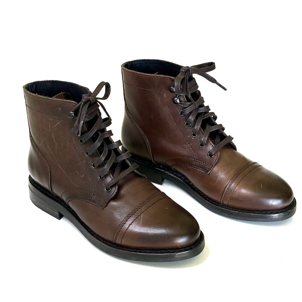 Thursday Boot Company The Captain Boot Leather Lace Up Cap Toe Brown Women’s 7.5